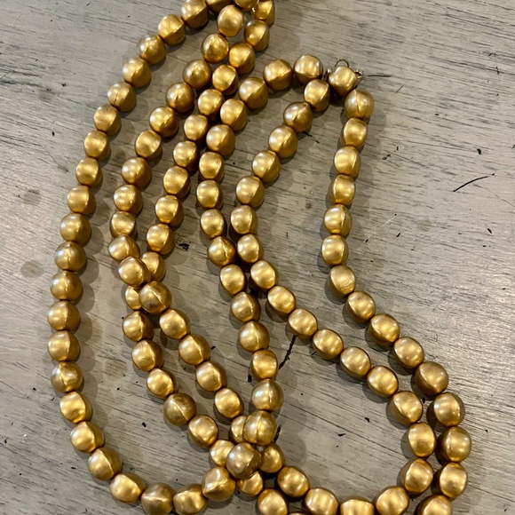 Stunning Brushed Gold Beaded 3-strand Choker - Picture 5 of 6